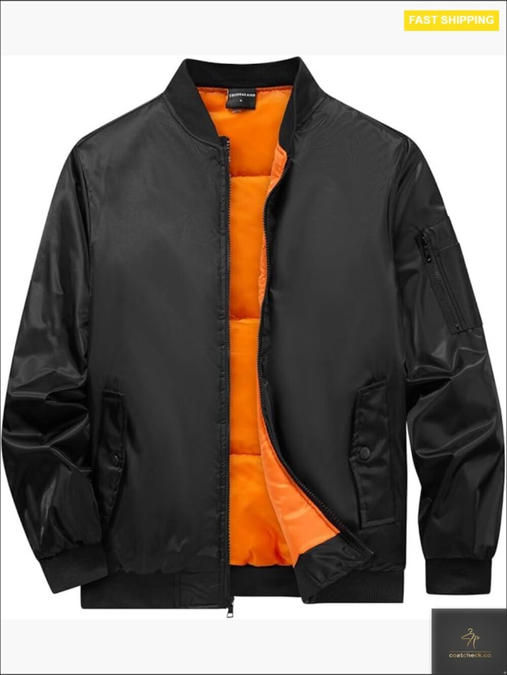 Classic Bomber Jacket Windbreaker Full Zipper Casual Coat Retro Aviator Style